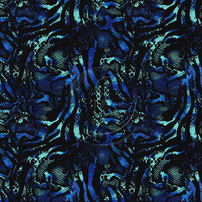 Rattlesnake Blue, Animal Printed Stretch Fabric