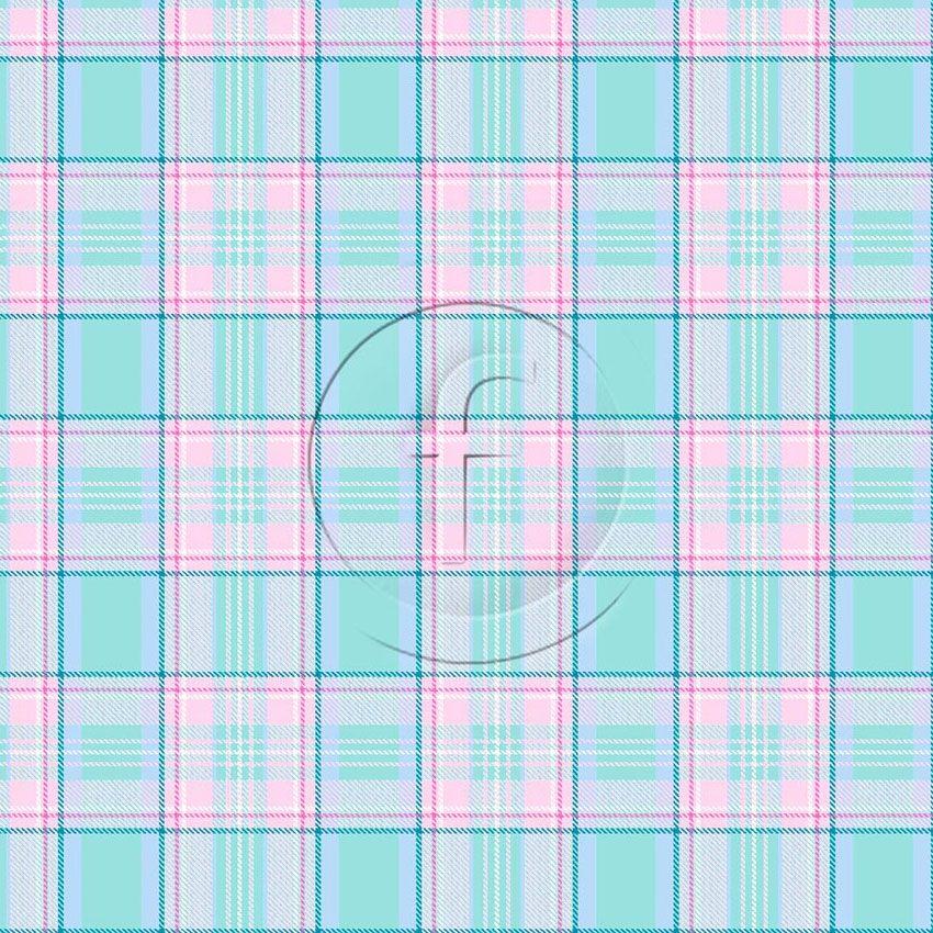 Pastel Check Minty - Printed Fabric