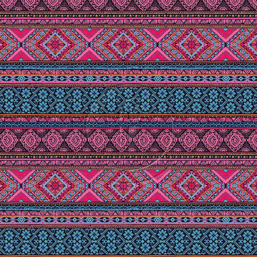 Cherokee Stripe Pink Blue - Printed Fabric