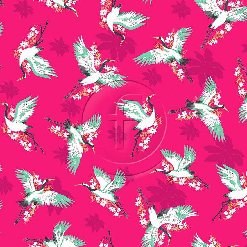 Crane Pink - Printed Fabric