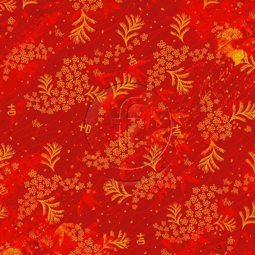 Kyoto Leaf Red - Printed Fabric