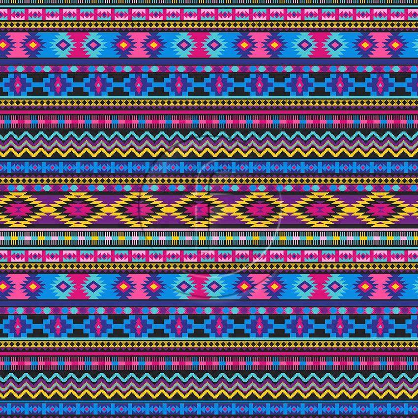 Aztec Stripe Purple - Printed Fabric