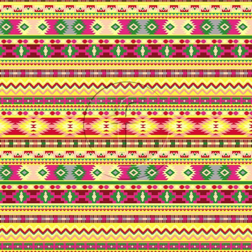 Aztec Stripe Yellow - Colourme - Patterned Custom Coloured & Scalable Stretch Fabric