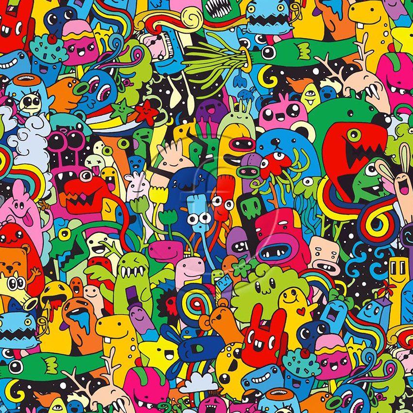 Doodle Toon - Printed Fabric