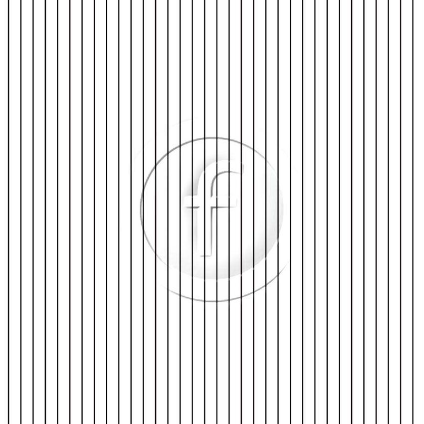 Pinstripe Black On White - Printed Fabric