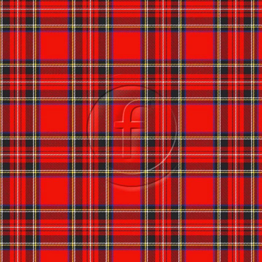 Royal Stewart, Checked Scalable Stretch Fabric: Red
