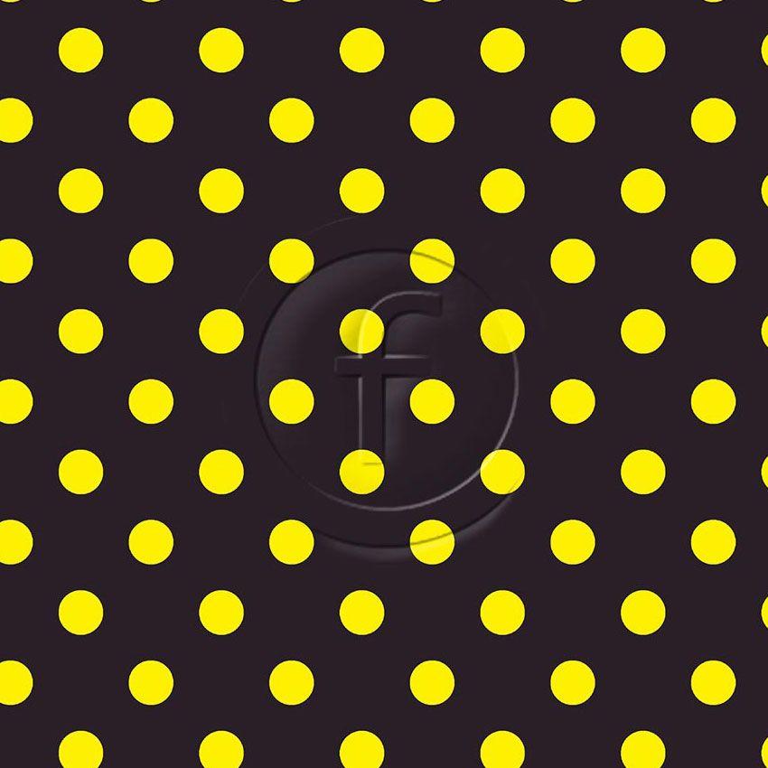 Polka Dot 20Mm Yellow Black - Printed Fabric