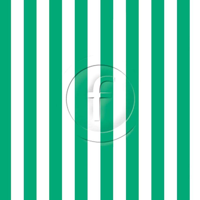 Stripe Emerald White 22Mm Width - Printed Fabric