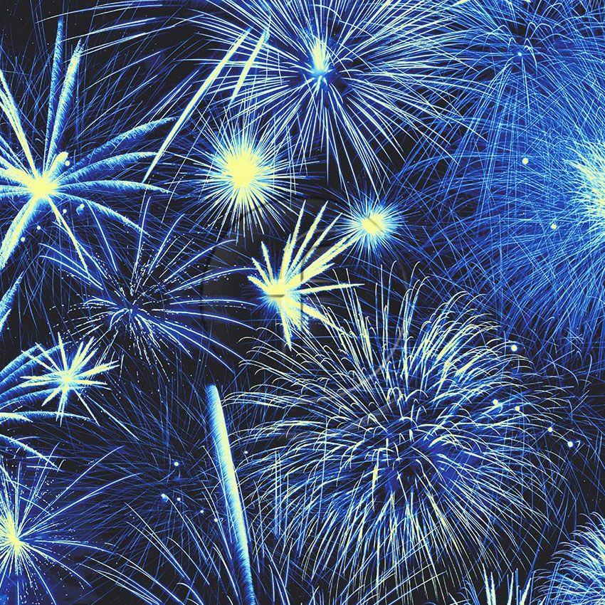 Fireworks Blue - Printed Fabric